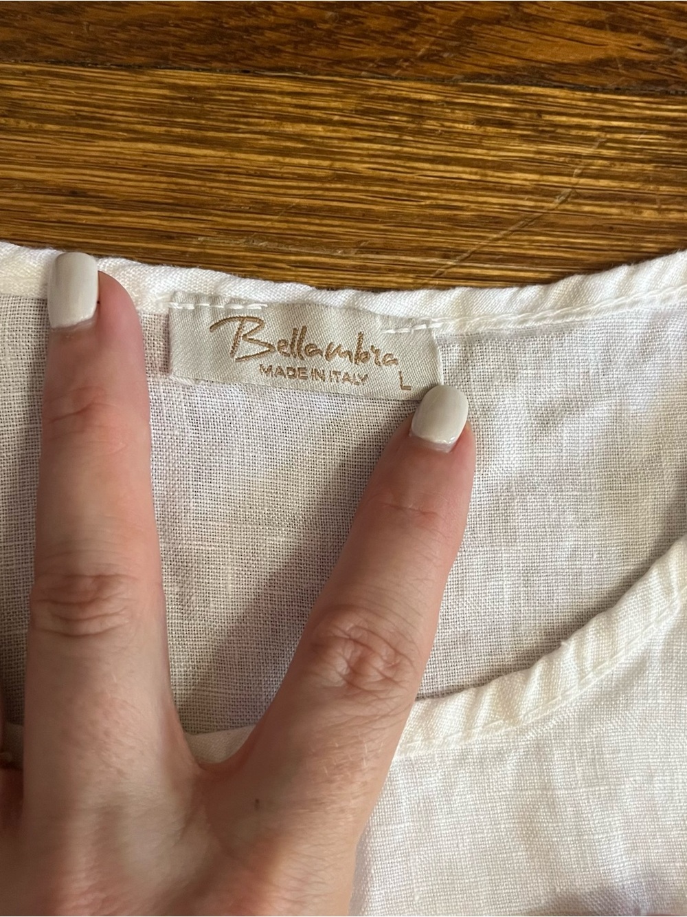 Bellambra Italy L 100% linen white top poetcore lagenlook coastal - Picture 5 of 9
